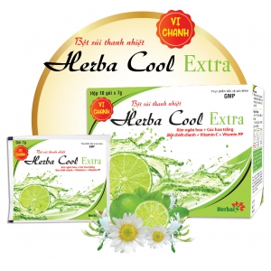 Bột sủi thanh nhiệt Herba Cool Extra vị Chanh (hộp 10 gói)